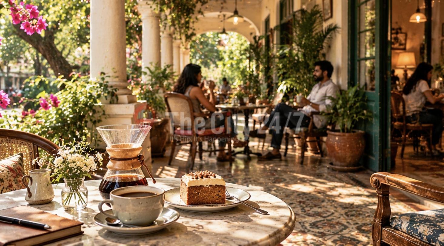 Warm café interior in Bengaluru